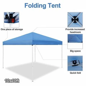 Tienda de campaña con dosel alturas ajustables 10 x 10 pies emergente plegable impermeable con bolsa - Imagen 1 de 3