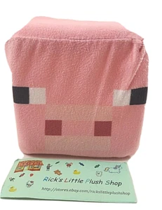 Microsoft Minecraft Pig Head 5" Plush Stuffed Toy Jinx Pink Cube Soft Plush - Picture 1 of 4