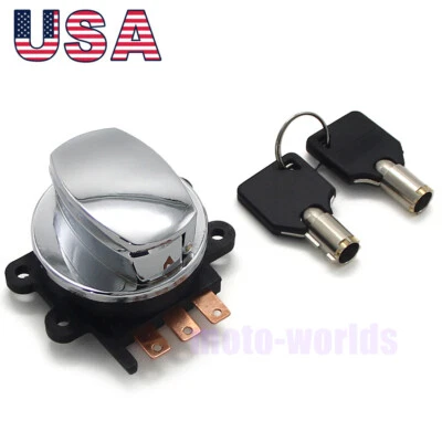 Chrome Side Hinge Ignition Switch for Harley-Davidson FXD DYNA SUPER GLIDE 08-10 - Image 1 of 4