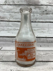 VTG Danzeisen Dairy Hatfield Lansdale PA "Listen Pal!" Baby Quart Milk Bottle - Picture 1 of 9