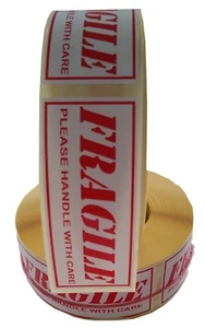 500 Fragile Labels, Fragile Stickers On A Roll 85mm x 34mm - Picture 1 of 7