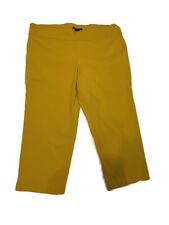 Womens Plus 24 W Career Casual Yellow Gold Stretch Waist Flat Front Capri Pants