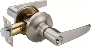 Door Lever Handle Lock, Use of Entry, Passage, and Bathroom(802-K with Key) - Picture 1 of 12