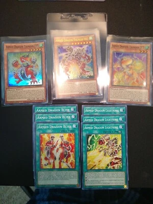 Yu-Gi-Oh Armed Dragon thunder Lv7 + Lv5 + Lv3 +6 spell cards Pristine condition! - Image 1 of 4