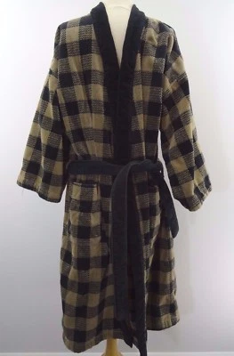 Bata gruesa negra beige vintage para hombre talla única  Foto 1 de 4