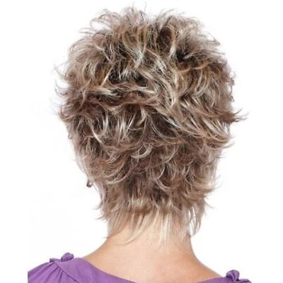 Pelucas de cabello sintético marrón oscuro rubio ombre mujeres rubio corto corte pixie pelucas  Foto 1 de 2