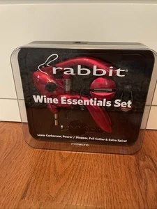 RABBIT 4 PIECE WINE TOOL SET RED BRAND NEW METROKANE- Wine Opener Set - Picture 1 of 3
