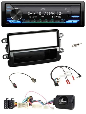 JVC Bluetooth DAB USB Lenkrad Autoradio für Dacia ab 2012 piano schwarz - Bild 1 von 4