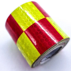 Rot und gelb reflektierendes Band - 16 Fuß, Nacht Sicherheit reflektierende Aufkleber, 1 Rolle - Bild 1 von 6