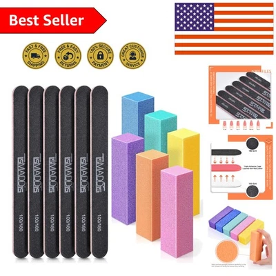 Универсальный набор для ухода за ногтями: 12 пилок и буферов для натуральных и акриловых ногтей - Изображение 1 из 4