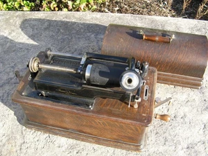 Antiguo Fonógrafo Hogar Edison Modelo C Reproductor Necesita Trabajo - Imagen 1 de 10