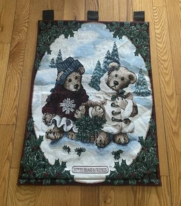 Vintage Boyds Bears and Friends Christmas Edmund & Bailey Tapestry Wall Hanging - Imagen 1 de 4