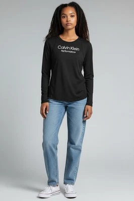 Calvin Klein Performance Black Long Sleeve T-Shirt – Women’s Size Medium - Image 1 of 4
