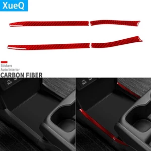 Red Carbon Fiber Center Console Storage Side Cover Trim For Honda Odyssey 18-25 - Picture 1 of 17