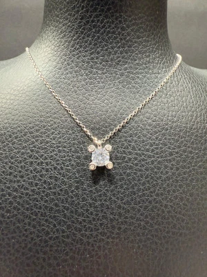 OSA - Collana argento con ciondolo punto luce griff zirconi - Immagine 1 di 4