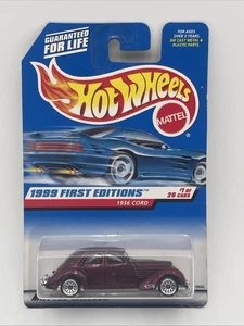 Hot Wheels 1999 First Editions Series Burgundy 1936 CORD #649 Brand New - Picture 1 of 7