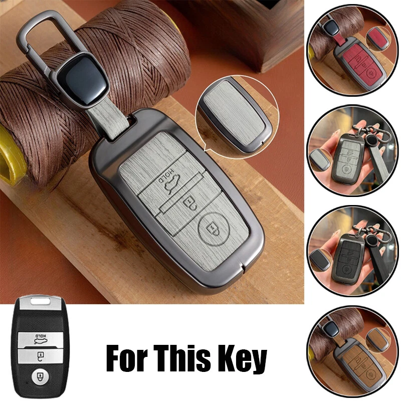 Zinc Alloy Leather Car Key Case Cover For Kia Sportage Optima K3 Picanto Sedona Foto 1 de 4