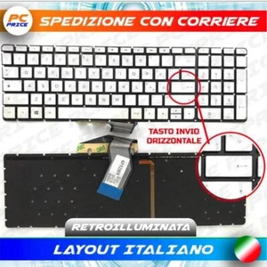TASTIERA HP 15-AB 15-AN 15-AS 15-AW 15-BC INVIO ORIZZONTALE RETROILLUMINATA - Bild 1 von 1