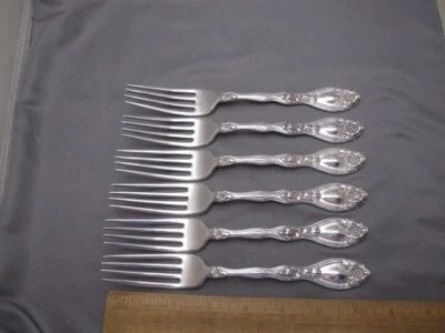 JUEGO DE 6 TENEDORES DE CENA Unger Bros JONQUIL (1904) - 7 1/2 pulgadas - mono H Foto 1 de 4