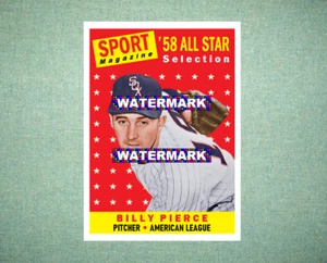 Billy Pierce All Star Chicago White Sox 1958 Stil individuelle Baseball-Kunstkarte - Bild 1 von 2