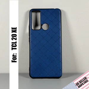 Tasche für TCL 20 XE - gestepptes jeansblau | Kunstlederstruktur | stilvoll gebraucht - Bild 1 von 13