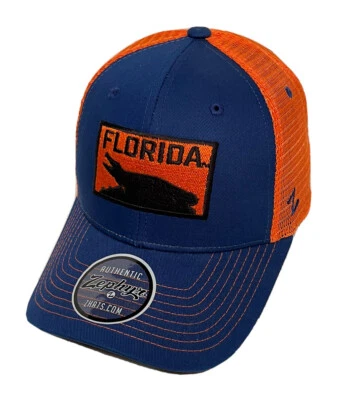 Zephyr NCAA Florida Gators "Badge" Curved Bill ADJ Trucker Mesh Hat BRAND NWT - Image 1 of 4