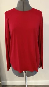 Eileen Fisher Garnet Red Viscose Jersey LS Top M EUC - Picture 1 of 6