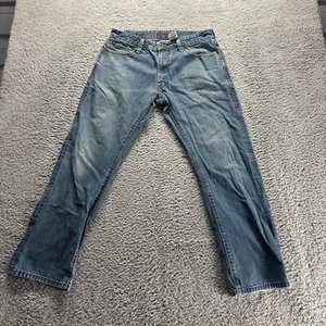 VTG Levis Red Collection Jeans Mens 34x30 Blue Medium Wash Slim Straight Denim - Picture 1 of 9