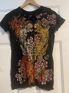 In Vein Black Cotton Short Sleeve T-Shirt Size S NWOT - Picture 1 of 5