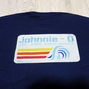 JOHNNIE O Mens L LARGE T SHIRT NAVY BLUE RETRO TUBE GOLF SANTA MONICA - Picture 1 of 11