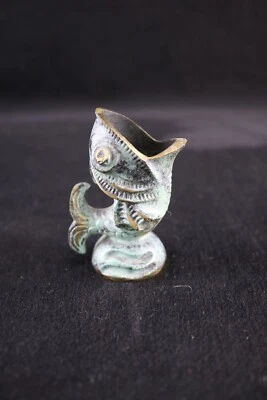 Zahnstocherspender Fisch aus Messing mit Patina siehe Foto! - Bild 1 von 3