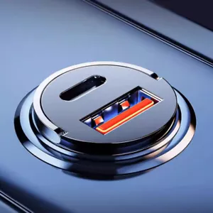 Adaptador cargador de coche de carga rápida PD USB tipo C 120W de 2 puertos para iPhone Samsung - Imagen 1 de 14