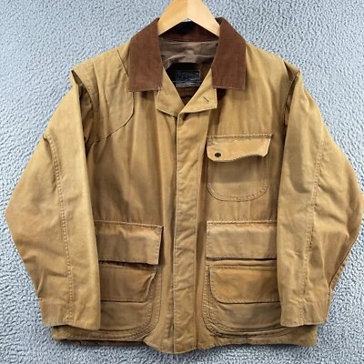 Chaqueta de caza vintage años 40 Hinson guardaespaldas hombre pana ribete marrón talla 44 años 50” Foto 1 de 4