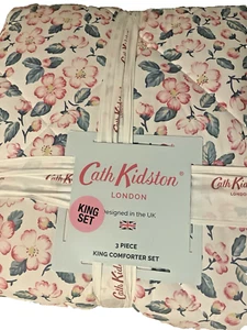 CATH KIDSTON London KING Edredón Floral Margarita Ramo Rosa Azul Algodón Exterior Nuevo - Imagen 1 de 3