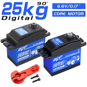 Servo digital Metal Gear de 25 kg de par grande para coche de radiocontrol 1/8 1/10 SCX10 TRX4 D90 - Imagen 1 de 14