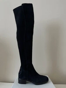 TORI BURCH OVER THE KNEE TALL SUEDE BOOTS SIZE 6 IN BLACK - Picture 1 of 6