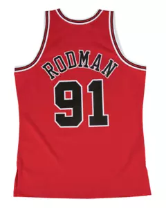 Maglia Chicago Bulls Mitchell & Ness #91 Dennis Rodman 1997 Swingman - Rossa - Foto 1 di 4