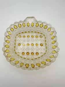 King Son & Co. EAPG 1885 Amber Butter Pat Dish • RARE - Picture 1 of 14