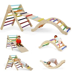 Klettergerüst Kinder Baby Kletterdreieck mit rutsche Triangle Gym Drinnen Fitnes - Bild 1 von 11