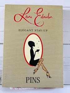 LEONA EDMISTON PINS IVORY 15 DENIER ELEGANT STAY-UP STOCKINGS X-TALL NEW IN BOX - Picture 1 of 5