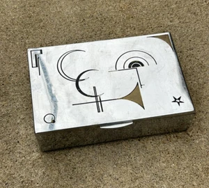 MODERNIST GERMAN BAUHAUS ART DECO CHROME JEWELRY BOX 30S CASE MACHINE AGE - Bild 1 von 14