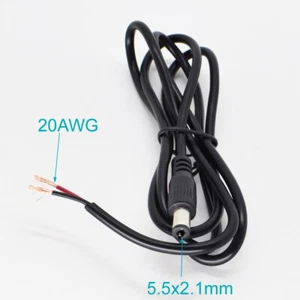 10pcs 1M/3.3FT 20AWG DC Power 5.5x2.1mm Male Plug 2pin wire DIY Pigtail Cable - Picture 1 of 5