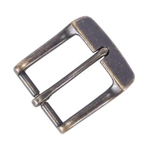 Silver Belt Buckle Antique Brass 1-1/4" - Picture 1 of 3