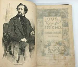 OUR MUTUAL FRIEND von Charles Dickens 1865 erste amerikanische Ausgabe in einem Band - Bild 1 von 12