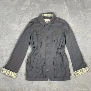 Kirra Gray Multi-pocketed 100% Cotton Button Zippered Utility jacket Size Medium - Picture 1 of 10