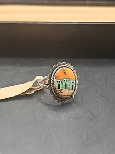 Sterling Silber schmale Auster Türkis signiert T-Phillipinen Ring-Größe 8 - Bild 1 von 9