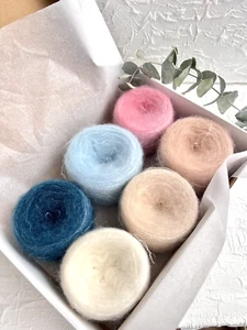 Kid Mohair Silk Yarn Lot Of 6 Cakes 300g - Picture 1 of 9