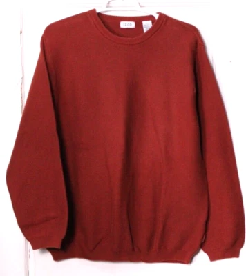 IZOD JERSEY SUÉTER Hombre Talla L Naranja Oxidado Algodón Resistente Escote Redondo Foto 1 de 4