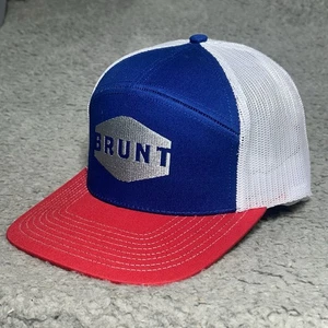 Brunt 7 Panel Workwear Trucker Mütze Mesh SnapBack Brunt rot weiß blau - Bild 1 von 13