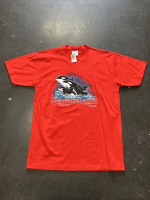 Camisa De Colección Años 90 Deadstock Marineland Canadá Orca Killer Whale Roja Gráfica XL Foto 1 de 4